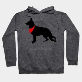 German Shepherd Dog Pattern Red Hoodie